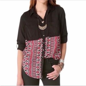 FREE PEOPLE - Welcome to the Jungle button down shirt S